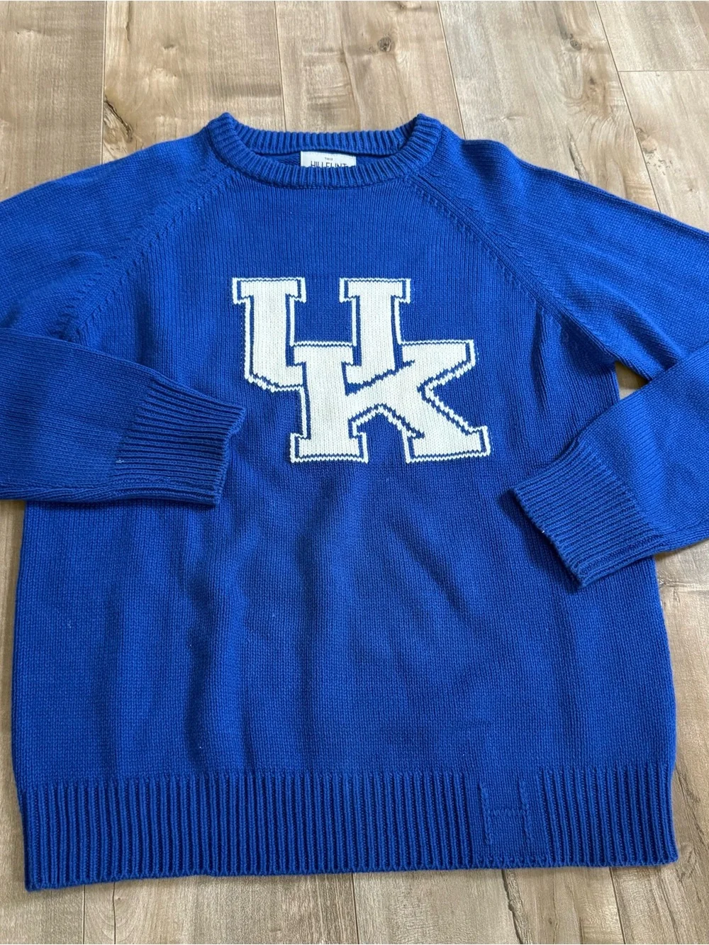 University of Kentucky Hillflint Cable Knit Pullover Sweater Blue White College